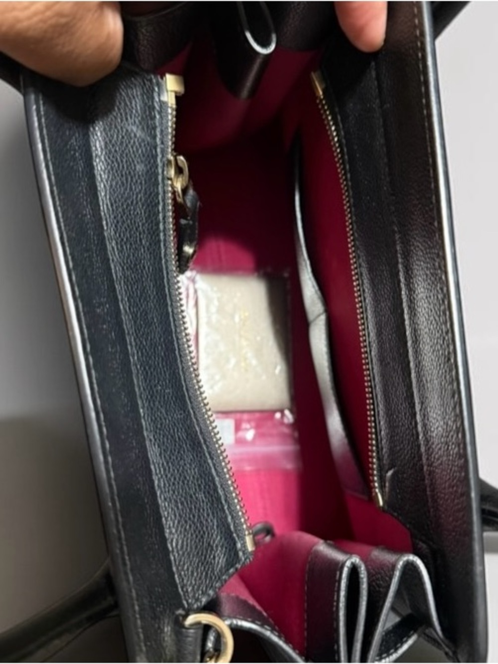 Bulgari Black and Cream Leather Satchel with Top Handles - Picture 6 of 6